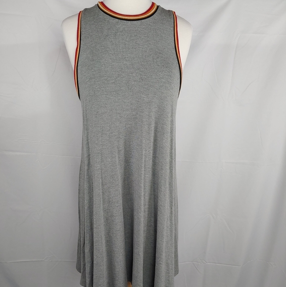 American Eagle Soft & Sexy Tank Dress Medium Gray Open Back Boho Minimalist - Picture 2 of 11